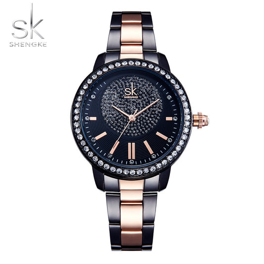 Rose Gold Watch Women  Ladies Top Brand Crystal Luxury Female