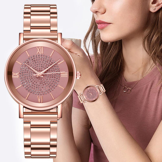 Women Watches 2020 Luxury Diamond Rose Gold Ladies Wrist Watches Magnetic Women Bracelet Watch For Female Clock